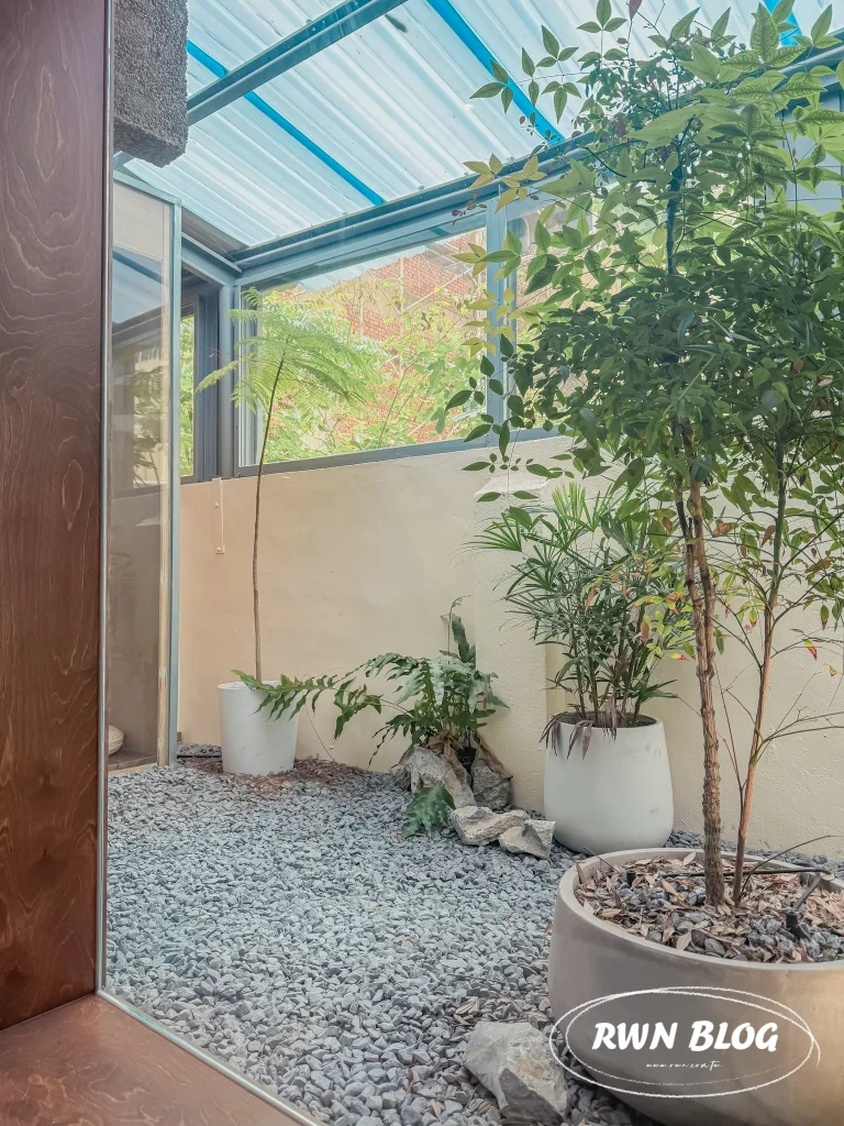 東河咖啡室內禪風日式小庭院植栽造景