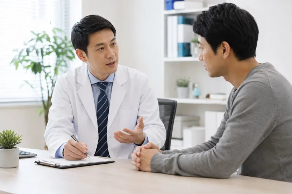 醫師為失眠患者看診