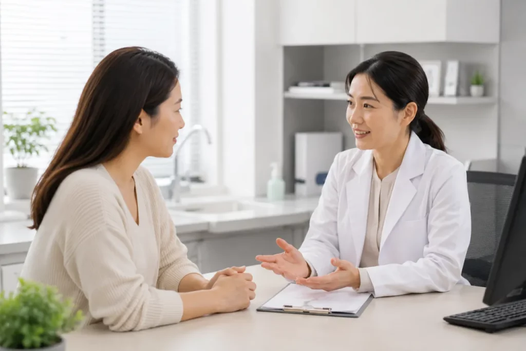 女性與婦產科女醫師看診問診